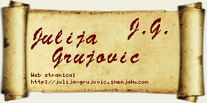 Julija Grujović vizit kartica